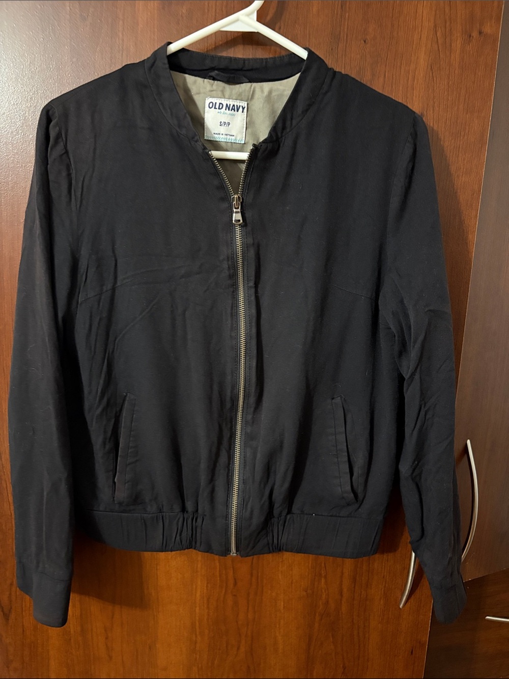 Old Navy Black Zip-Up Bomber Jacket size small